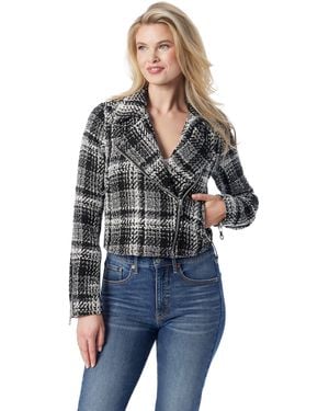 Jessica Simpson Crop Biker Jacket With Zip Front And Side Seam Pockets Standard - Multicolor