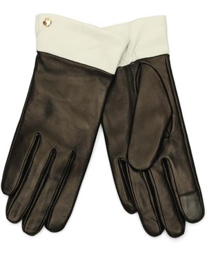 Kate Spade Kate Spade Colorblock Leather Gloves With Spade Logo - White