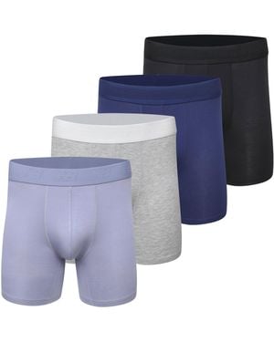 New Balance Ultra Smooth Microfiber Lightweight Breathable Performance Boxer Brief Underwear - Blue