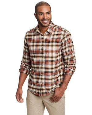 Eddie Bauer Classic Fit Favorite Long-sleeve Flannel Shirt - Brown