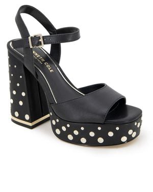 Kenneth Cole Dolly Studs ( Leather) High Heels - Black