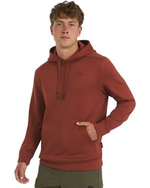 Quiksilver Regular Fit Active Performance Heavyweight Jacquard Mesh And Polar Fleece Pullover Hoodie Hooded Sweatshirt - Red
