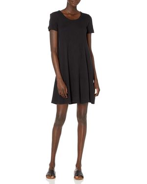 Daily Ritual Short-sleeve Scoop Neck Dress - Black