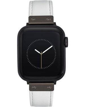 Anne Klein Leather Replacement Band For Apple Watch Secure - Blue
