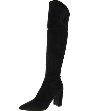 Nine West Miykah 2 Faux Suede Pointed Toe Over-The-Knee Boots - Black