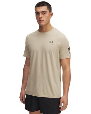 Under Armour Freedom Flag Short Sleeve T Shirt, - Natural