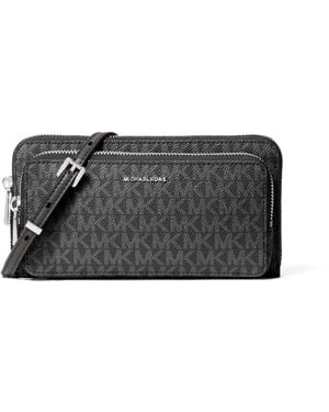 Michael Kors Jet Set Large Continental Crossbody Wallet - Gray