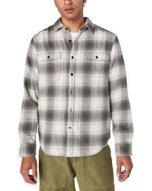 Lucky Brand Plaid Cloud Soft Long Sleeve Flannel - Gray