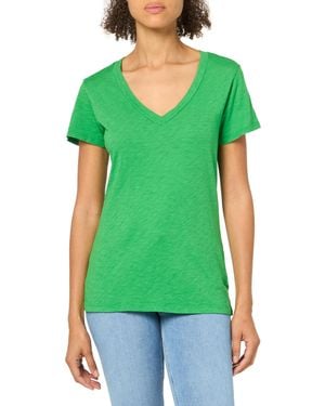 Velvet By Graham & Spencer Lilith Cotton Slub V-neck Tee - Green