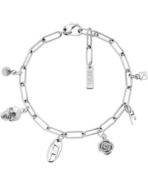 DIESEL Stainless Steel Charm Bracelet - Metallic