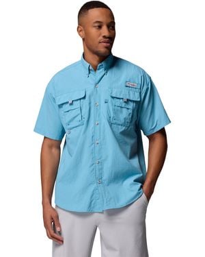 Columbia S Pfg Bahama Ii Short Sleeve Fishing Shirt - Blue