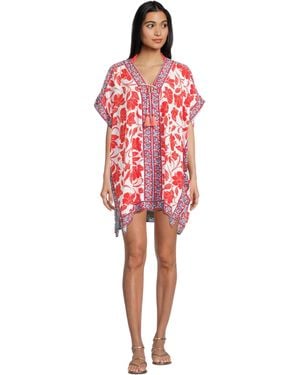 Tommy Bahama Standard Fiori Border Tunic - Red