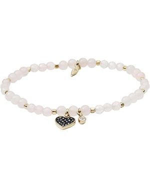 Fossil Rose Quartz Bracelet - Metallic