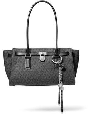 Michael Kors Hamilton Small Shoulder Tote With Charm - Black
