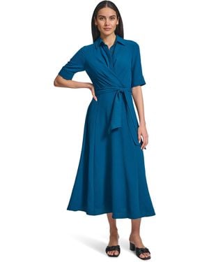 Calvin Klein Aerowash Twist Front Maxi - Blue