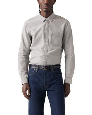 Levi's Classic 1 Pocket Long Sleeve Button Up Shirt, - Gray