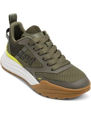 DKNY Zaine Lace Up Sneaker With Mesh And Logo Details - Green