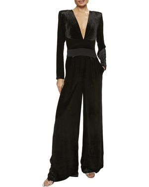 Ramy Brook Gabriel Velvet Combo Jumpsuit - Black
