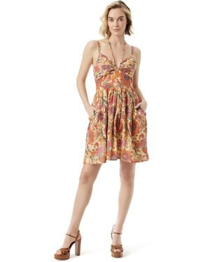 Jessica Simpson S Alana Fully Lined Halter Midi Dress With Pockets Standard - Natural