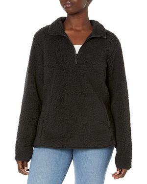 Amazon Essentials Polar Fleece Lined Sherpa Quarter-zip Jacket - Black