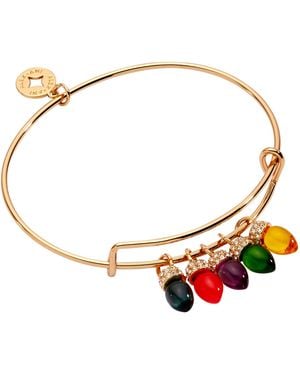 ALEX AND ANI Christmas Light Bulb Charm Bangle - Red