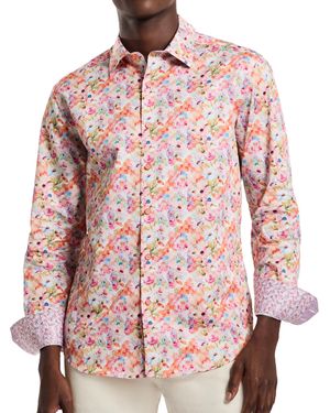 Robert Graham S Danford Long Sleeve Button Down Woven Shirt - Pink