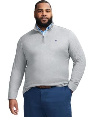 Izod Big & Tall Performance Comfort Quarter Zip Long Sleeve Shirt - Gray