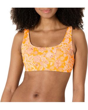 Amazon Essentials Top Corto de Baño con Cuello Redondo Mujer - Naranja
