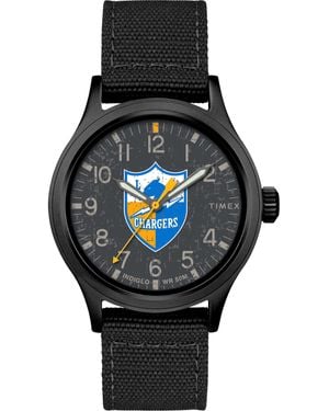 Timex Tribute Nfl Scout 40mm Quartz Fabric Strap - Black