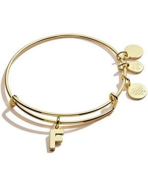 ALEX AND ANI Initial F Charm Bangle - Metallic