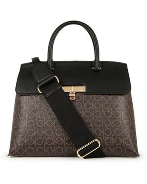 Calvin Klein Becky Turn Lock Satchel – 2 In - Black