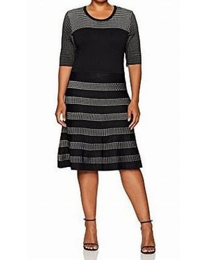 Calvin Klein Pointelle Fit And Flare Dress - Black