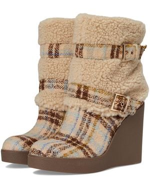 Jessica Simpson Meztyn Shearling Wedge Bootie Mid Calf Boot - Black