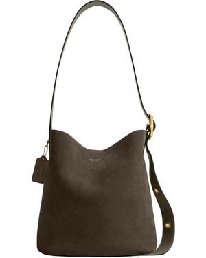 COACH Suede Bleeker Bucket Bag - Brown