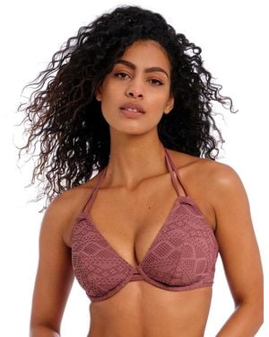Freya S Sundance Underwire Bandless Halter Bikini Top - Purple