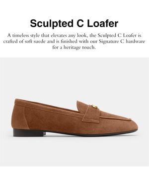 COACH Sculpted C Loafer In Suede - White