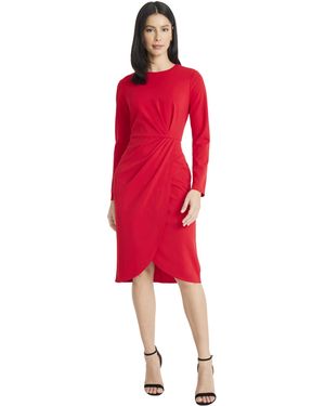 Maggy London Long Sleeve Wrap Bridal Shower - Red