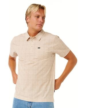 Rip Curl Session Aerotech Short Sleeve Polo Shirt - White