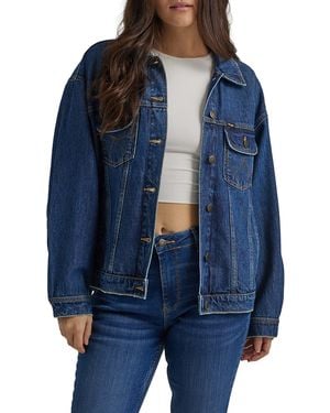 Wrangler Relaxed Fit Girlfriend Denim Jacket - Blue