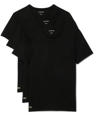 Lacoste 100% Cotton Slim Fit Crew-neck T-shirt 3-pack - Black
