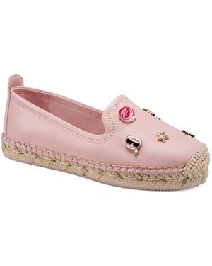 Karl Lagerfeld Michaela Slip On Espadrille Sandal With Pins - Pink