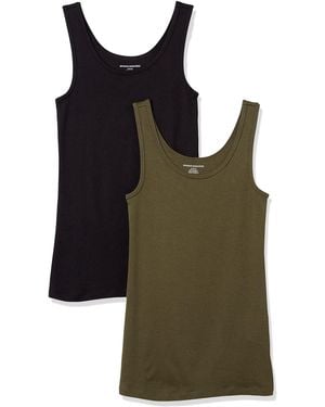 Amazon Essentials 2-Pack Short-Sleeve V-Neck Solid T-Shirt - Verde
