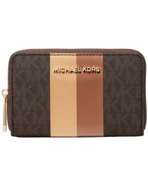 Michael Kors Jet Set Small Zip Around Card Case - Black