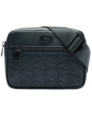 Lacoste Embossed Monogram Shoulder Bag - Blue