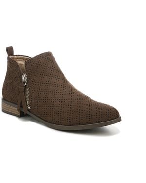 Dr. Scholls S Rate Zip Ankle Boot Chocolate Brown Fabric 10 M