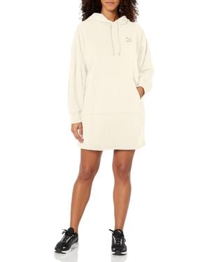 PUMA Classics Fleece Hooded Dress - Natural