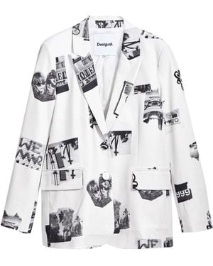 Desigual Collage Blazer White