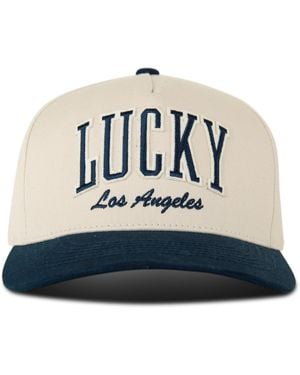 Lucky Brand Cotton Embroidered Baseball Cap With Adjustable Straps For And - Blue