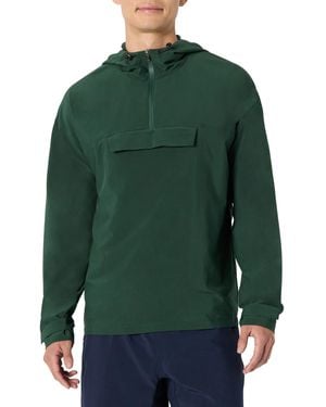 Amazon Essentials Athletic Lightweight Stretch Woven Colorblock Anorak Hiking Running Jacket - Green