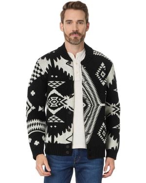 Pendleton Patchwork Bomber Cardigan - Black